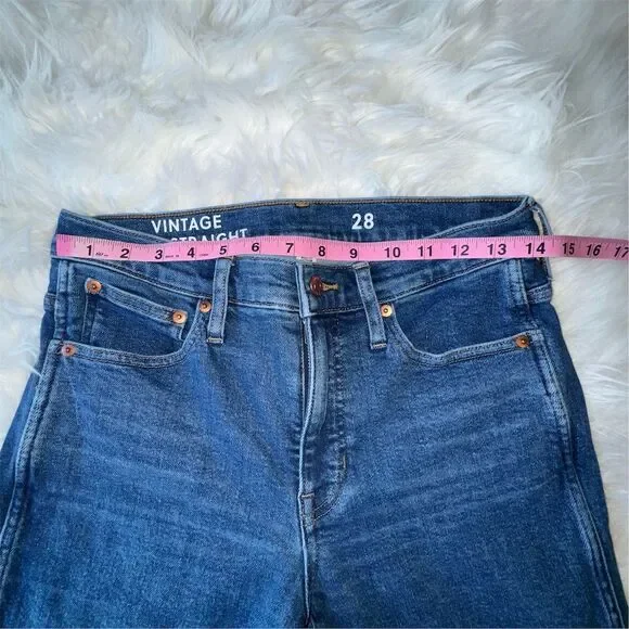 J.Crew Women's Vintage Slim Straight Blue Jeans Size 28 Re-Imagined Denim - Picture 10 of 11